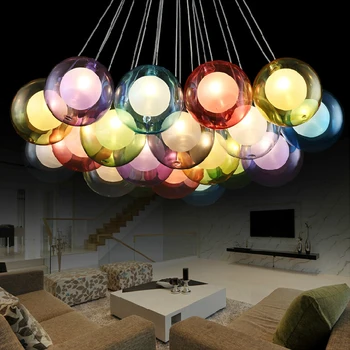 DIY Modern Led Colorful Glass pendant Lights For Living Dining Room Shop Bar Home Dec G4 Glass Pendant lamp lampadario moderno