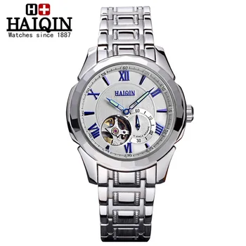 HAIQIN Original tourbillion Wrist Watch Men Top Brand Luxury Famous Male Clock automatic mechanical Hodinky xdcs skeleton watch