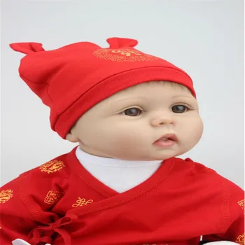 Wholesale 22 Inches Silicone Reborn Baby Doll for Boys Toys Safe Hobbies Real Life Baby Dolls Brown Eyes Special Toys