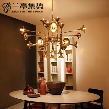 12 / 16 / 24 Head Modern Gold Delightfull Pendant Lamp D1000mm Trumpet Group Shape Living Room Light Dining Light