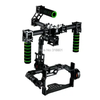 3 axis DSLR Brushless Gimbal Glass Fiber Handle Camera Mount DSLR 5D GH3 with motor for FPV Photography