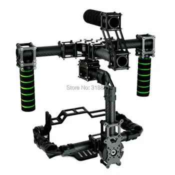 3 axis DSLR Brushless Gimbal Glass Fiber Handle Camera Mount DSLR 5D GH3 with motor for FPV Photography