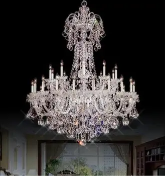 Multiple Chandelier 30 heads Modern European candle led crystal droplight restaurant bedroom lamps and lanterns