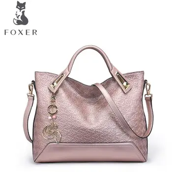 FOXER2016 new luxury fashion Superior Cowhide Leather handbag brand-name products high-quality women know
