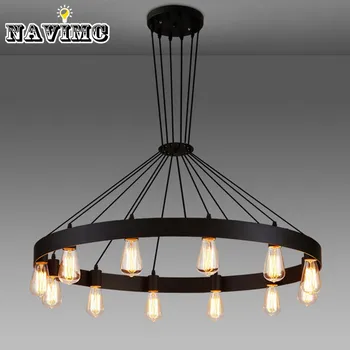 Industrial American Loft Vintage Warehouse Black Iron Pendant Lights Lamp for Dining room restaurant Decoration Black Lighting