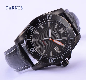 Fashion Watches Man 43mm Parnis PVD Case Japan Automatic Movement Water Resist 200M Diving Watch Men
