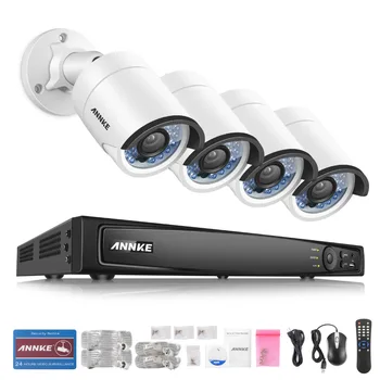 ANNKE Professional 8CH 1080P POE Security Camera System with 4x 1080P Night Vision Cameras, Motion Detection Email Alert