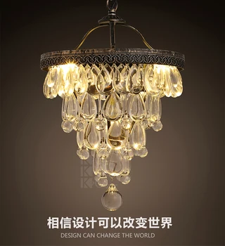 American Grade Creative Style Vintage Luxury K9 Crystal Pendant Light Parlor Light Living Room Decoration Lamp