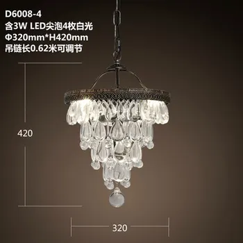 American Grade Creative Style Vintage Luxury K9 Crystal Pendant Light Parlor Light Living Room Decoration Lamp