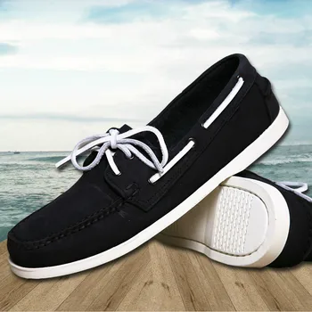 2017 British Style Fashion Men Boat Shoes Spring Autumn Youth Lace Up Casual Comfortable Flat Men Shoes Round Toe Men Shoes