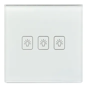 Price touch switch 3 Gang 2 Way White Crystal Glass panel EU Standard Touch Screen wall switch wall socket for lamp