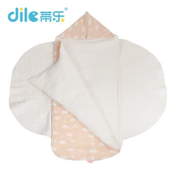 Dile winter Infant swaddle wrap Cotton Baby swaddling Blanket Kids Sleeping Bag Receiving Blankets with hooded