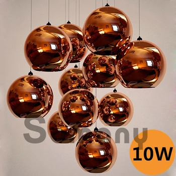 Led Chandelier E27 AC220V 90cm Hanging Wire Glass Ball Mask Gold/Silver/Red/Copper Romantic Party/Pub/Club/Hotel