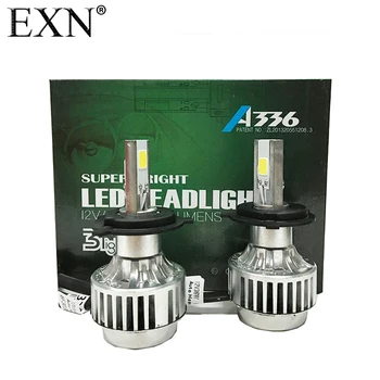 2Pcs COB LED Headlight H4 Hi/Lo Auto LED Headlight Bulb H4 Head Lamp 3300LM White Colour 6000K LED Headlight Lamp