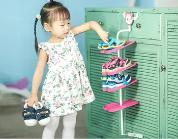 Cartoon Child Shoe Rack Baby Shoes Holder Kid`s Shoes Rack Home Storage Rack Shoe Rack