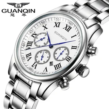 Relogio Masculino GUANQIN Casual Quartz Watch Business Mens Watches Top Brand Luxury Sapphire Waterproof Full Steel Wristwatch