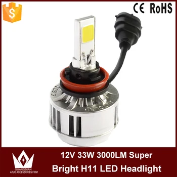 Guang Dian Car LED Light Headlight Auto vehicle COB LED Headlamp Bulb 2 smd A233 12V 33W 3000LM 6000K H11 LED Bright