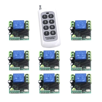 Wireless 1CH ON/OFF DC12V Lamp Remote Control Switch Small Receiver with Case 1Transmitter+8Receiver SKU: 5170