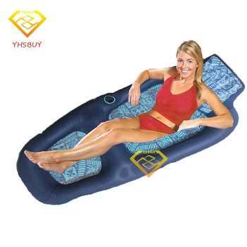 2016 New Luxury Comfort Deck Chair Water Floating Raft Blue Adults Pool Float Outdoor Furniture Sofa Swimming Board Luchtmatras