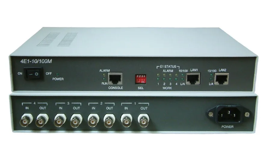 HighTek HT-0001 LAN bridge on existing e1 based networking 4e1 to 2 Port ethernet protocol converter