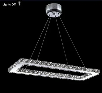 Rectangle Design Modern Led Crystal Chandelier for Kitchen Room Lustres de Cristal Home Lighting