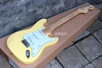 2017 Vintage yellow cream Yngwie Malmsteen Scalloped maple fretboard Big Head ST 6 string electric guitarra in stock