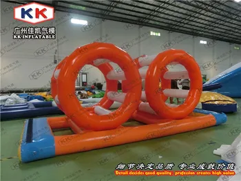 Custom Big Water Sports inflatable water floating obstacle in Frame pools