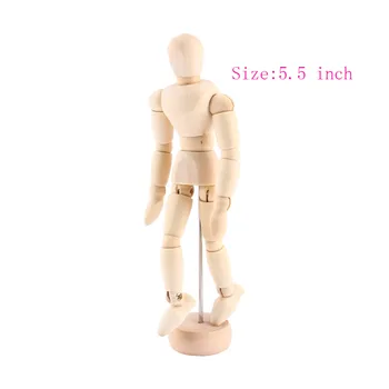 Painting Teaching Tools 5.5 inch Wooden Manikin Figures Jointed Doll Model Painting Artist Drawing Sketch Mannequin 1pc