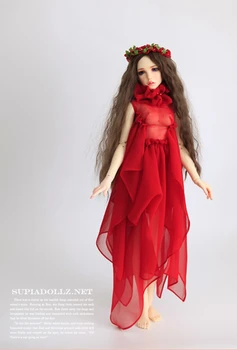1/3 scale BJD nude doll about 58cm.recast BJD girl Ariel.nude BJD not include clothes;shoes and wig, Type B red A15A1794
