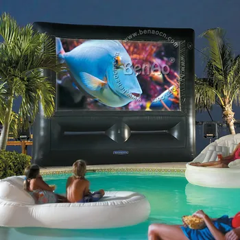 M012  Airtight PVC inflatable movie screen price Premuim quality with air pump inflatable yard cinema screen