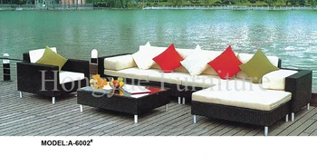 Outdoor corner rattan sofa furniture set with cushi