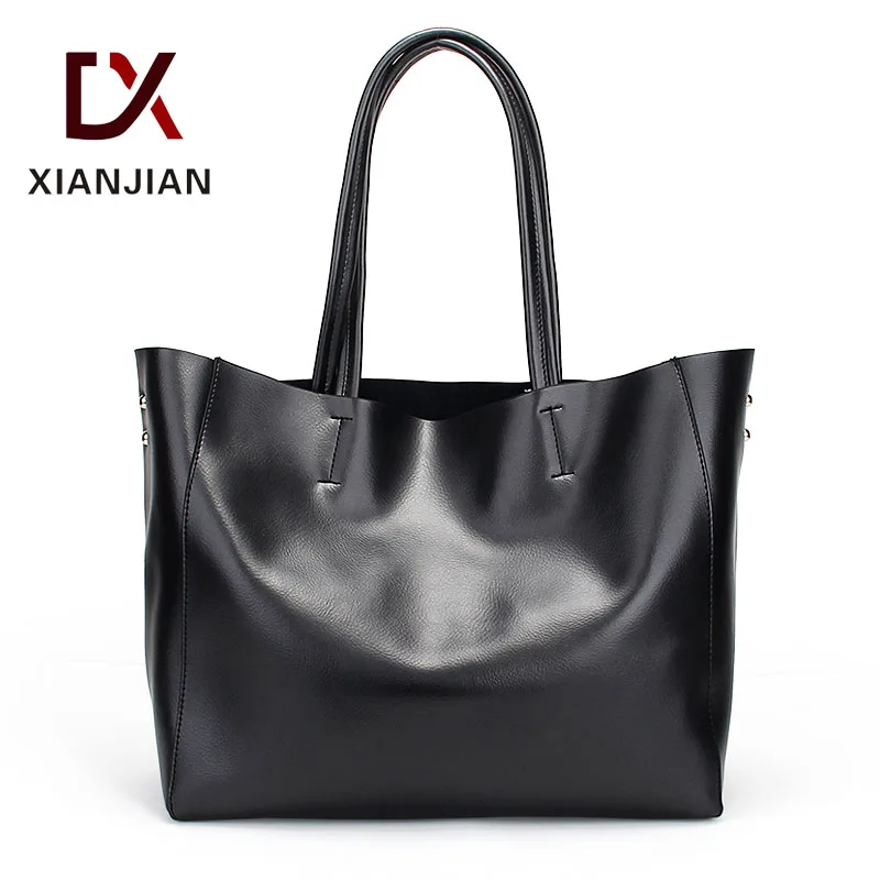 Xianjian Lady Large Volume 2pcs set cowhide leather tote handbag super soft real leather tote bags (XJGY14)