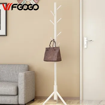 WFGOGO Home Furnishing Solid wooden Living Coat Rack Stands Scarves Hats Bags Clothes Shelf