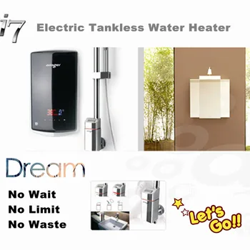 Tankless electric water heater constant temperature instant hot shower heater boiler for bathroom LED digital user interface
