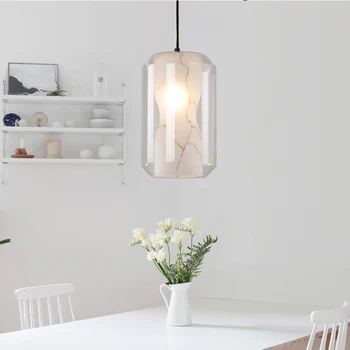 American industrial loft Modern pendant light glass iron for dining room color E27 LED bulb home lamp