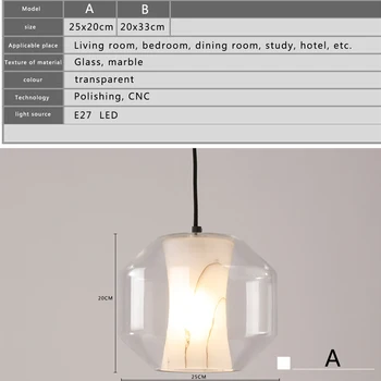 American industrial loft Modern pendant light glass iron for dining room color E27 LED bulb home lamp