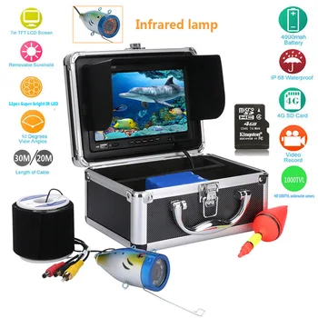 7 inch 1000tvl fish finder HD DVR recorder waterproof fishing video underwater Fish Finder Fish Dector 30M With Cable