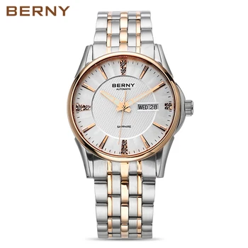 BERNY 2017 Self-winding Watches for Men Automatic Mechanical Men's Watch Top Brand Luxury Full Steel Luminous Male Wrist Watches