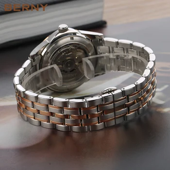 BERNY 2017 Self-winding Watches for Men Automatic Mechanical Men's Watch Top Brand Luxury Full Steel Luminous Male Wrist Watches