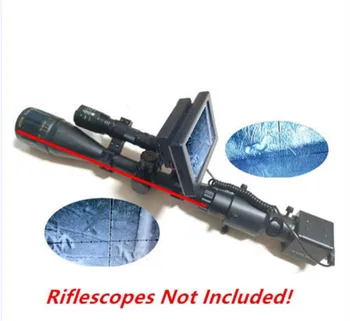 Day and night dual use Riflescope Add On DIY Night Vision Scope with LCD Screen and Laser Flashlight with 25mm Mount