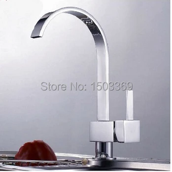 Brass material chrome hot and cold single lever kitchen sink basin faucet tap mixer