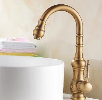 Antique bronze finish Kitchen faucets kitchen tap basin faucets single hand hot and cold wash basin sink faucet
