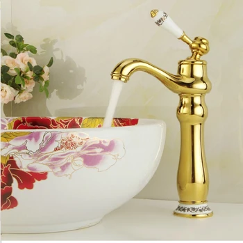 Gold bathroom faucet fashion vintage hot and cold Sink faucet wash basin mixer sink faucet mixer tap