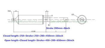 12V 24V 200mm 8inch stroke customized load speed tubular linear actuator with free bracket LA13