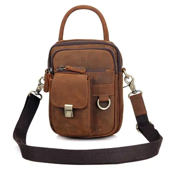 JMD Vintage Real Leather Small Sling Bag For Man Purse Men's Messenger Bag 1003B