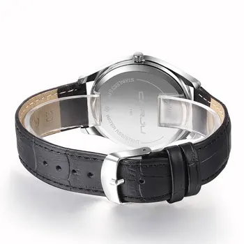 Famous Brand CRRJU Men Watch Leather Strap Men's Wristwatch 30M waterproof Fashion Casual Sport Watch relogio masculino Clock