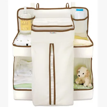 Munchki1 baby diapers bedside storage bag & M-unchkin Diaper Change Organizer / Baby Bed Hanging Storage Bag Crib Organizer 51cm