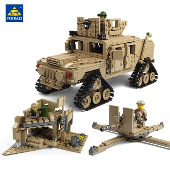Kazi Military M1A2 Tank Collection Series Trans Toys ABRAMS MBT HUMMER Model Building kits Blocks compatible with lego