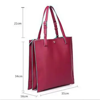 Fashion joker women pu leather bag colorful rim women handbag casual women large space tote shoulder bags