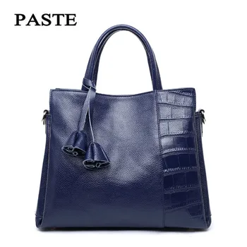 PASTE Fashion Brand Women Bag Handbags Design Genuine Cow Leather Portable Totes Fashion Shoulder Bag Cowhide Messenger Bag
